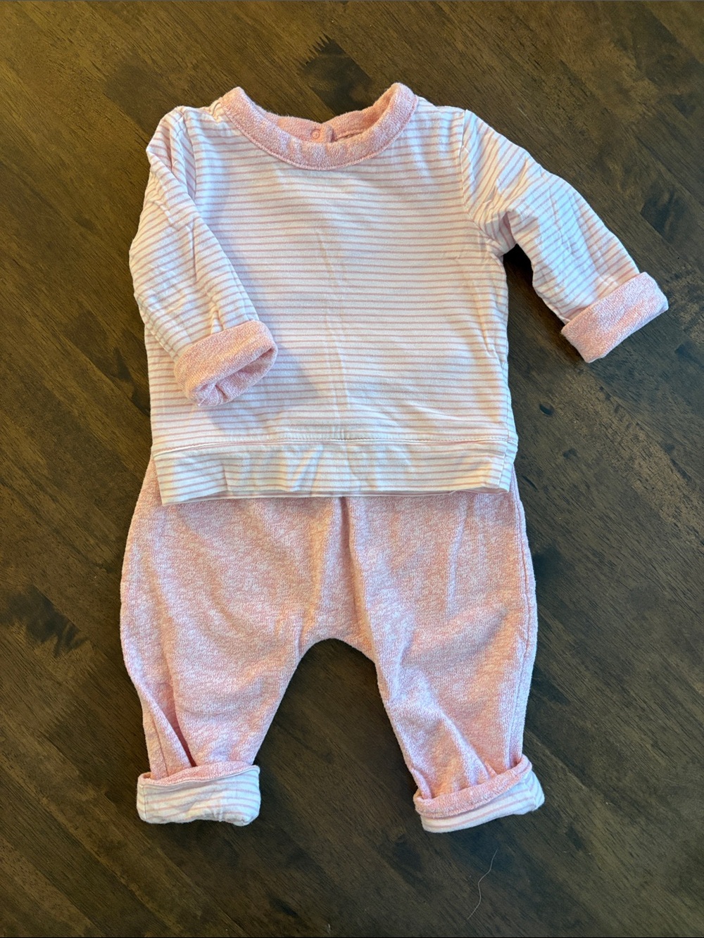 Pink Striped Baby Two-Piece Set